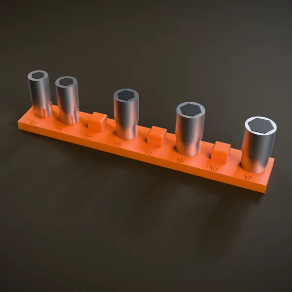 Steckschlüssel-Leiste (Nusshalter, Steckschlüsselhalter) – 3D-Druck-Modell nach Maß