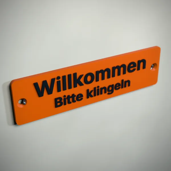 Schild mit zwei Zeilen (Türschild, Klingelschild) – 3D-Druck-Modell nach Maß