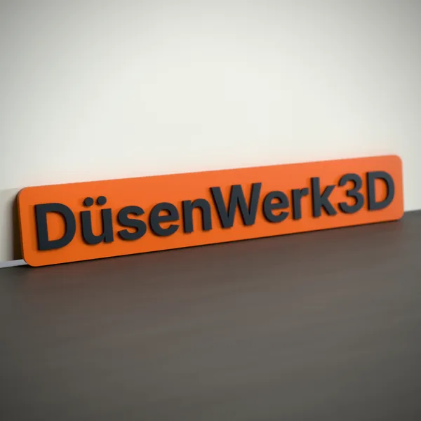 Schild mit Text (Namensschild, Türschild) – 3D-Druck-Modell nach Maß