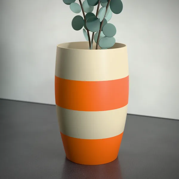 Streifen-Vase (Vase, Übertopf) – 3D-Druck-Modell nach Maß
